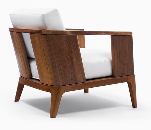 LSFH Unique Design True Innovations Malibuzz Accent Chair, Armchair with Solid Sagwan Wooden Frame Single Sofa Chair for Small Apartments, Living Room or Bedroom (Set of 2 Chairs, Off-White)