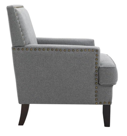 LSFH Unique Design True Innovations Joshkz Accent Chair, Armchair with Solid Sagwan Wooden Frame Single Sofa Chair for Small Apartments, Living Room or Bedroom (Set of 2 Chairs, Grey)