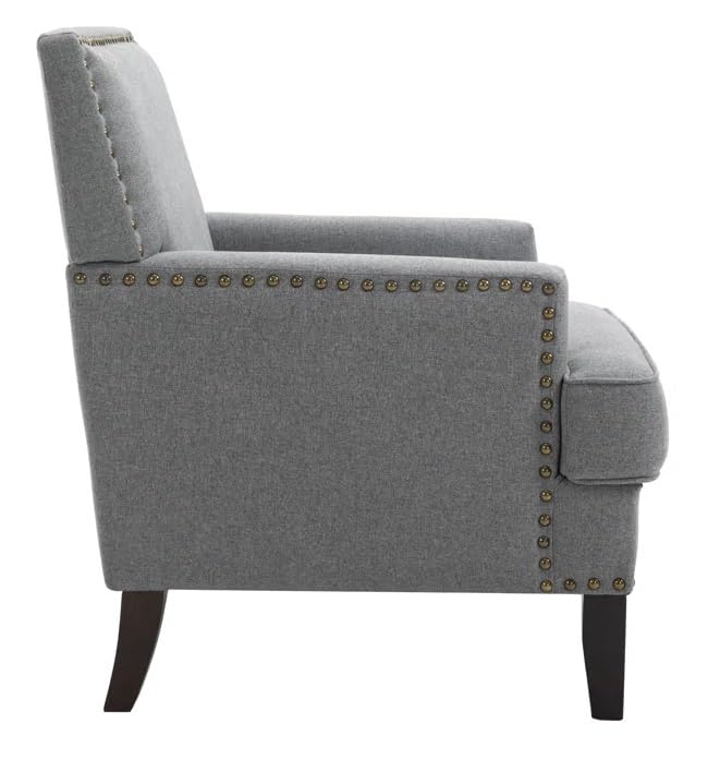 LSFH Unique Design True Innovations Joshkz Accent Chair, Armchair with Solid Sagwan Wooden Frame Single Sofa Chair for Small Apartments, Living Room or Bedroom (1 Chair, Grey)