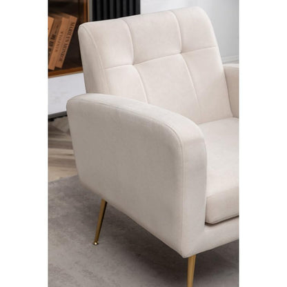 LSFH Unique Design True Innovations Florianaz Accent Chair, Armchair with Solid Sagwan Wooden Frame Single Sofa Chair for Small Apartments, Living Room or Bedroom (Set of 2 Chairs, Beige)