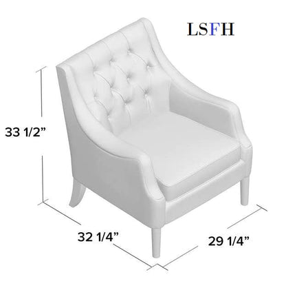 LSFH Unique Design Vinger Button Tufted Fabric Accent Chair Armchair with Solid Sagwan Wooden Frame Single Sofa Chair for Small Apartments, Living Room or Bedroom (1 Chair, Beige)