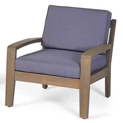LSFH Unique Design True Innovations Eudo Accent Chair Armchair with Solid sagwan Wooden Frame Single Sofa Chair for Small Apartments, Living Room or Bedroom (1 Chair, Dark Grey)