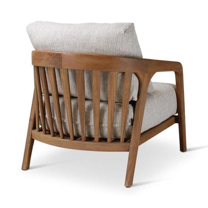 LSGF Luxury Design Traditional Liza Armchair Accent Chair with Solid Sagwan Wooden Legs Sofa Set for Small Apartments, Living Room or Bedroom (1 Chair, Cream)