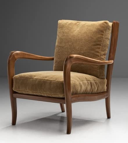LSFH Unique Design True Innovations Italy 1950s Accent Chair Armchair with Solid Sagwan Wooden Frame Single Sofa Chair for Small Apartments, Living Room or Bedroom (Set of 2 Chairs, Brown)