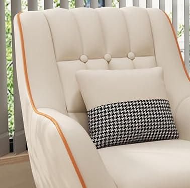LSFH Unique Design True Innovations Nordic Light Accent Chair, Armchair with Solid Sagwan Wooden Frame for Small Apartments, Living Room or Bedroom (1 Chair, Beige)