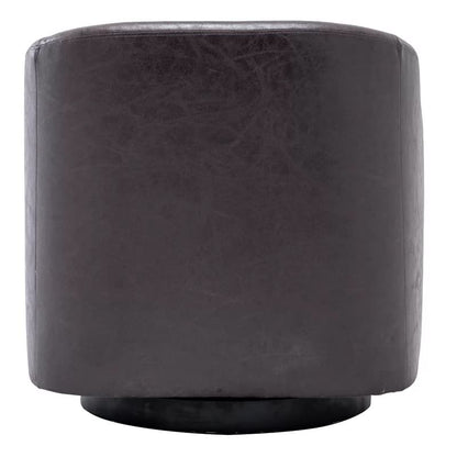 LSFH Unique Design True Innovations Kierste Wide Swivel 360 Degree Accent Chair Armchair Single Sofa Chair for Small Apartments, Living Room or Bedroom (1 Chair, Dark Brown)