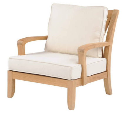 LSFH Unique Design Somerst Lounge Chair, Accent Chair Armchair with Solid Sagwan Wooden Frame Single Sofa Chair for Small Apartments, Living Room or Bedroom (1 Chair, Beige)