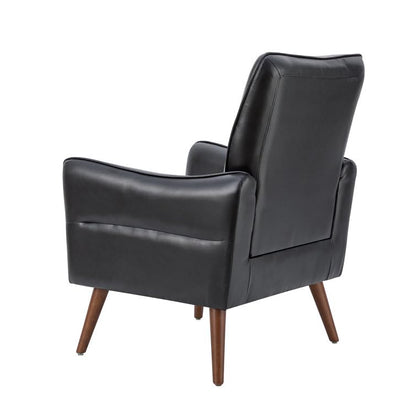 LSFH Unique Design True Innovations Amyle Accent Chair, Ottoman Armchair with Solid Sagwan Wooden Frame Single Sofa Chair for Small Apartments, Living Room or Bedroom (Set of 2 Chairs, Black)