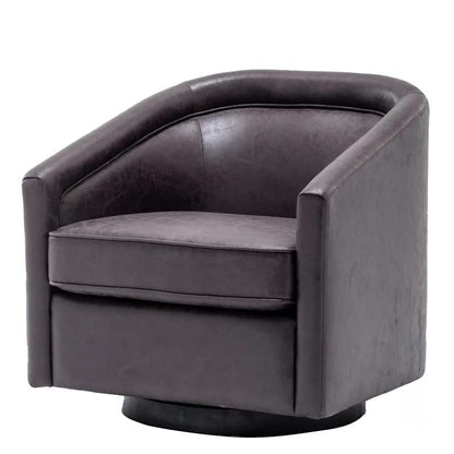 LSFH Unique Design True Innovations Kierste Wide Swivel 360 Degree Accent Chair Armchair Single Sofa Chair for Small Apartments, Living Room or Bedroom (Set of 2 Chairs, Dark Brown)