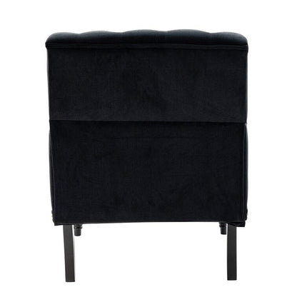 LSFH Unique Design True Innovations Jakuz Accent Chair, Armchair with Solid Sagwan Wooden Frame Single Sofa Chair for Small Apartments, Living Room or Bedroom (Set of 2 Chairs, Black)