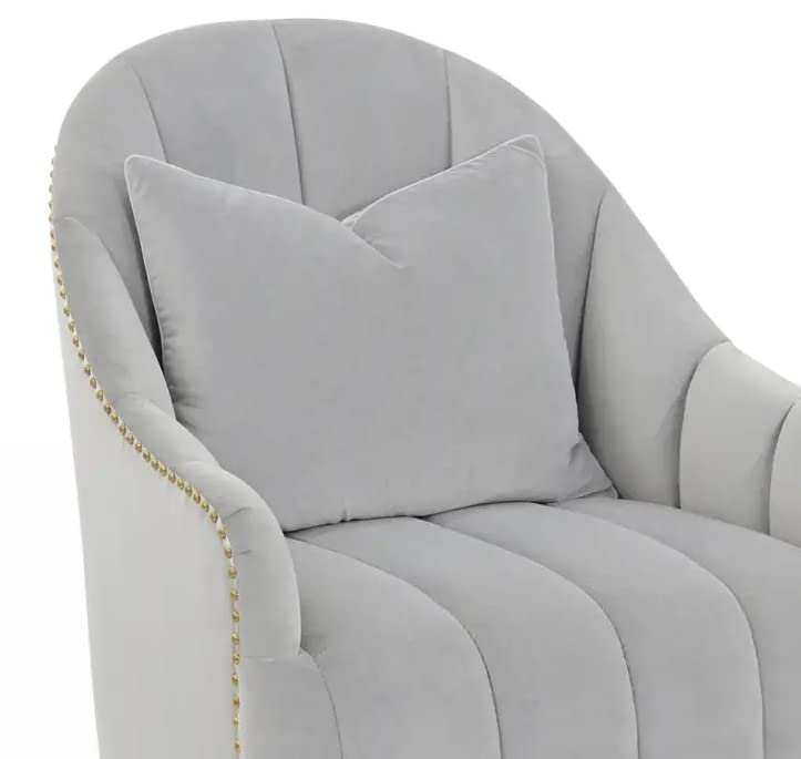 LSFH Unique Design True Innovations Swivel 360 Degree Accent Chair Armchair Single Sofa Chair for Small Apartments, Living Room or Bedroom (Set of 2 Chairs, Grey)