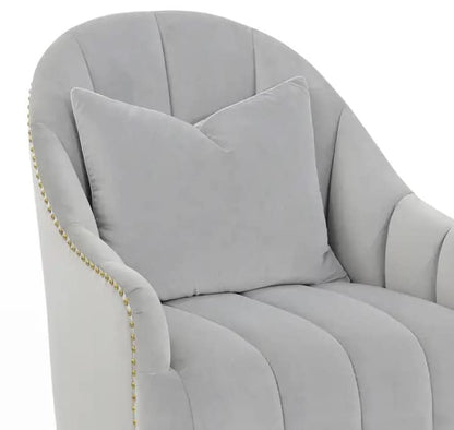 LSFH Unique Design True Innovations Swivel 360 Degree Accent Chair Armchair Single Sofa Chair for Small Apartments, Living Room or Bedroom (Set of 2 Chairs, Grey)