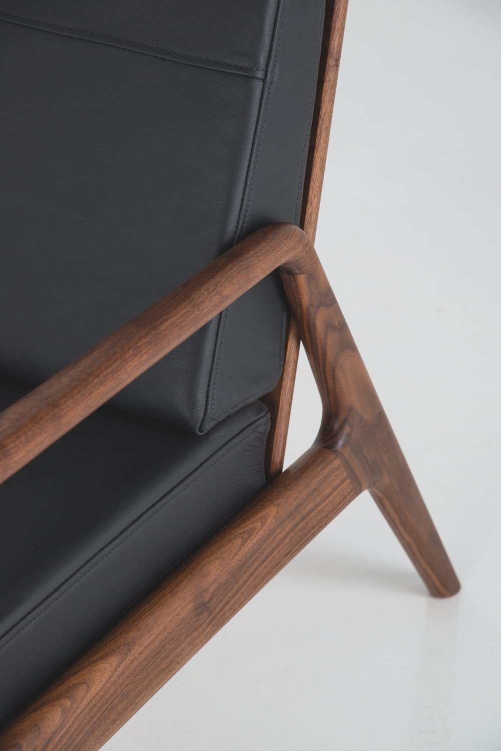 LSFH Unique Design True Innovations Fez Leatherette Accent Chair Armchair with Solid Sagwan Wooden Frame Single Sofa Chair for Small Apartments, Living Room or Bedroom (1 Chair, Black)