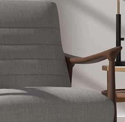 LSFH Unique Design Modern Channel Tufted Accent Chair Armchair with Solid Sagwan Wooden Frame Single Sofa Chair for Small Apartments, Living Room or Bedroom (1 Chair, Light Grey)