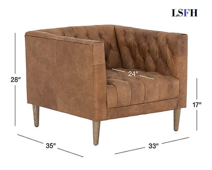 LSFH Unique Design Rollins Button Tufted Accent Chair Armchair with Solid Sagwan Wooden Legs Single Sofa Chair for Small Apartments, Living Room or Bedroom (Set of 2 Chairs, Black)