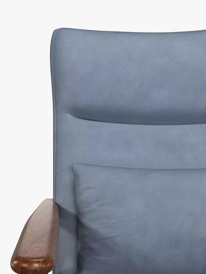LSFH Unique Design True Innovations High Back Hendricks Leatherette Accent with Solid Sagwan Wooden Frame Single Sofa for Small Apartments, Living Room or Bedroom (Set of 2 Chairs, Light Blue)