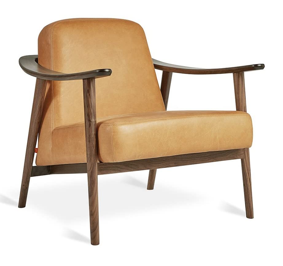 LSFH Unique Design Balticz Accent Chair Armchair with Solid Sagwan Wooden Frame Single Sofa Chair for Small Apartments, Living Room or Bedroom (Walnut Finish, Brown 1 Chair)