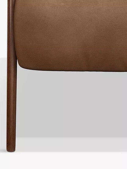 LSFH Unique Design True Innovations High Back Hendricks Leatherette Accent with Solid Sagwan Wooden Frame Single Sofa for Small Apartments, Living Room or Bedroom (1 Chair, Brown)