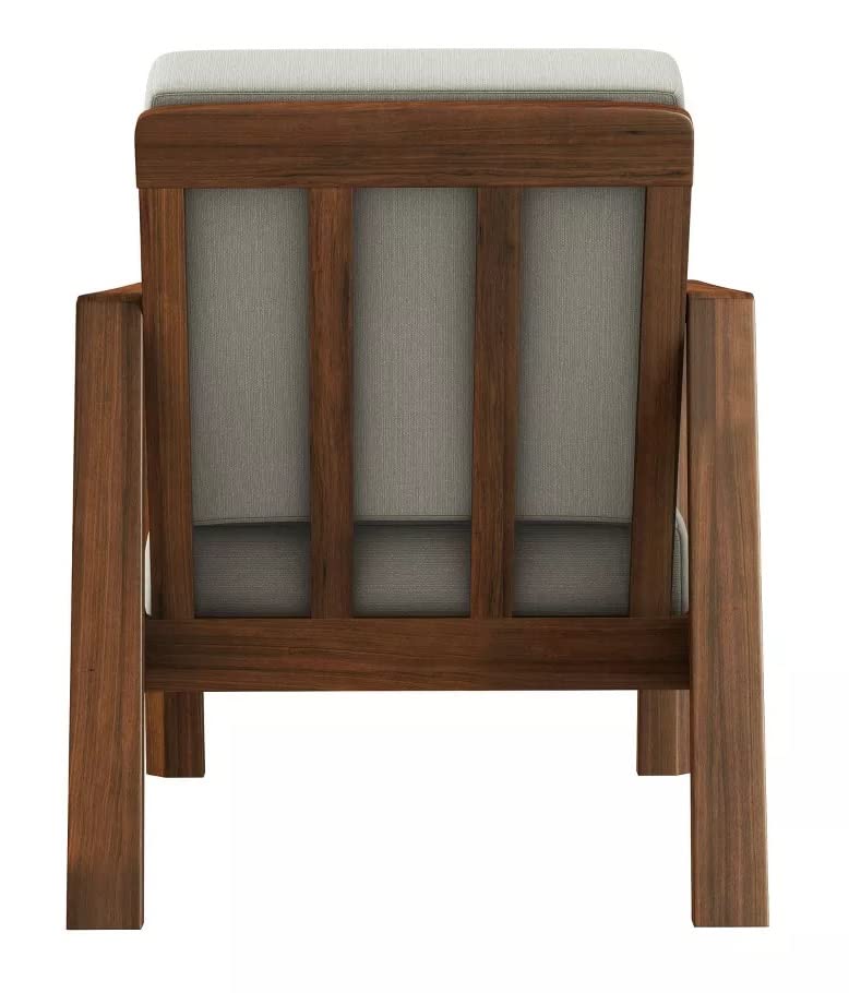 LSFH Unique Design Carlylz Lounge Chair, Accent Chair Armchair with Solid Sagwan Wooden Frame Single Sofa Chair for Small Apartments, Living Room or Bedroom (1 Chair, Grey)
