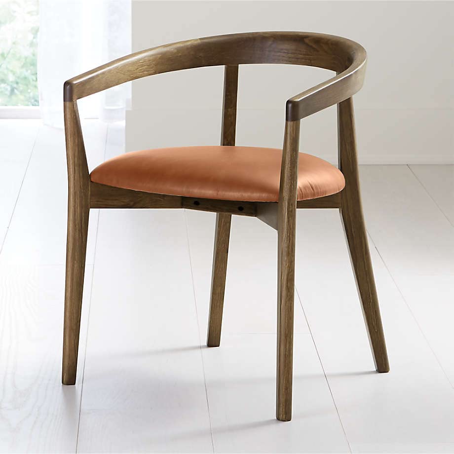 LSFH Unique Design Stone Round Back Dining Chair Accent Chair Armchair with Solid Sagwan Wooden Frame Single Sofa Chair for Small Apartments, Living Room or Bedroom (Set of 2 Chairs, Brown)