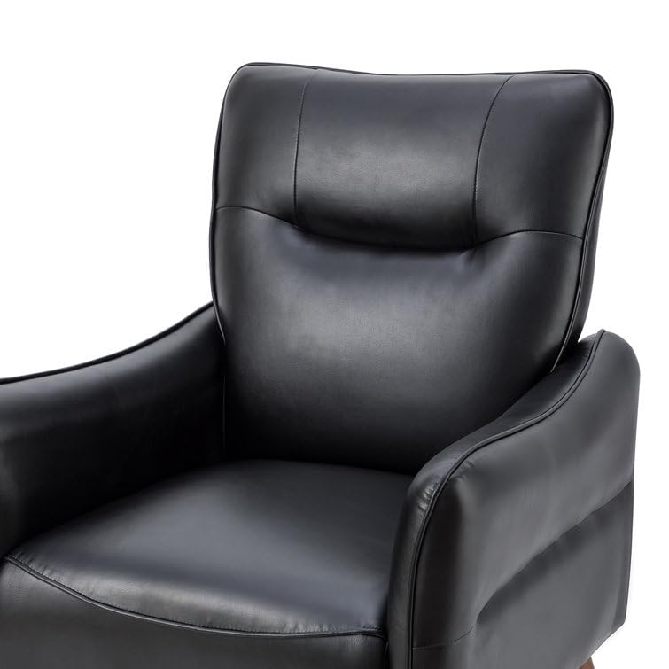 LSFH Unique Design True Innovations Amyle Accent Chair, Ottoman Armchair with Solid Sagwan Wooden Frame Single Sofa Chair for Small Apartments, Living Room or Bedroom (1 Chair, Black)