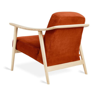 LSFH Unique Design Balticz Accent Chair Armchair with Solid Sagwan Wooden Frame Single Sofa Chair for Small Apartments, Living Room or Bedroom (Natural Finish, Dark Orange Set of 2 Chairs)