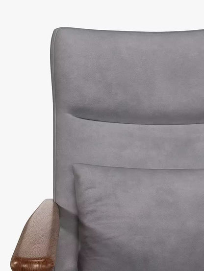 LSFH Unique Design True Innovations High Back Hendricks Leatherette Accent with Solid Sagwan Wooden Frame Single Sofa for Small Apartments, Living Room or Bedroom (Set of 2 Chairs, Grey)