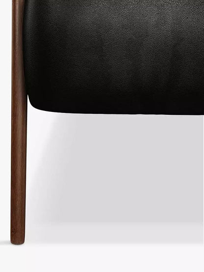 LSFH Unique Design True Innovations High Back Hendricks Leatherette Accent with Solid Sagwan Wooden Frame Single Sofa for Small Apartments, Living Room or Bedroom (1 Chair, Black)