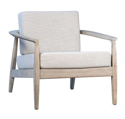 LSFH Unique Design True Innovations Patricia Fabric Accent Chair Armchair with Solid Sagwan Wooden Frame Single Sofa Chair for Small Apartments, Living Room or Bedroom (Set of 2 Chairs, Beige)