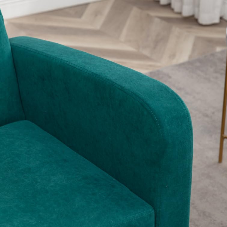 LSFH Unique Design True Innovations Florianaz Accent Chair, Armchair with Solid Sagwan Wooden Frame Single Sofa Chair for Small Apartments, Living Room or Bedroom (Set of 2 Chairs, Green)