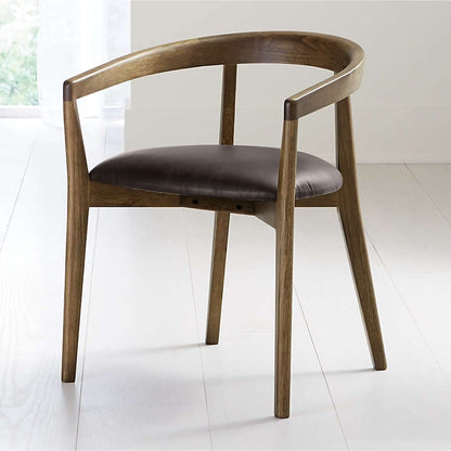 LSFH Unique Design Stone Round Back Dining Chair Accent Chair Armchair with Solid Sagwan Wooden Frame Single Sofa Chair for Small Apartments, Living Room or Bedroom (Set of 2 Chairs, Black)