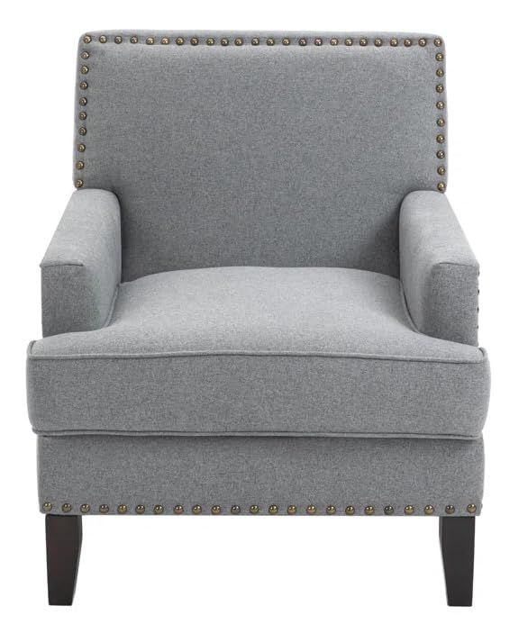 LSFH Unique Design True Innovations Joshkz Accent Chair, Armchair with Solid Sagwan Wooden Frame Single Sofa Chair for Small Apartments, Living Room or Bedroom (1 Chair, Grey)