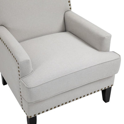 LSFH Unique Design True Innovations Joshkz Accent Chair, Armchair with Solid Sagwan Wooden Frame Single Sofa Chair for Small Apartments, Living Room or Bedroom (1 Chair, Off-White)