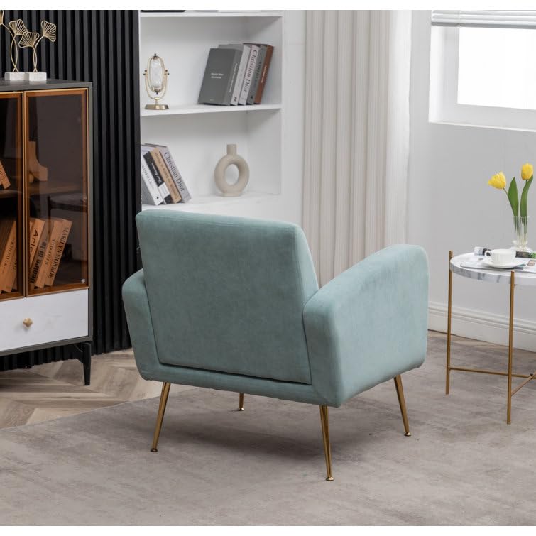 LSFH Unique Design True Innovations Florianaz Accent Chair, Armchair with Solid Sagwan Wooden Frame Single Sofa Chair for Small Apartments, Living Room or Bedroom (1 Chair, Sky Blue)