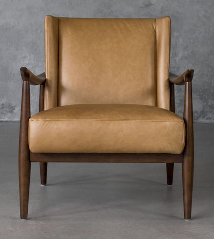LSFH Unique Design True Innovations Clifton Accent Chair Armchair with Solid Sagwan Wooden Frame Single Sofa Chair for Small Apartments, Living Room or Bedroom (1 Chair, Brown)