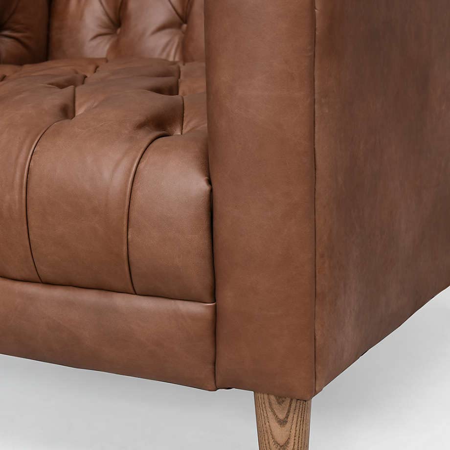 LSFH Unique Design Rollins Button Tufted Accent Chair Armchair with Solid Sagwan Wooden Legs, Set of 2 Chairs, Dark Brown