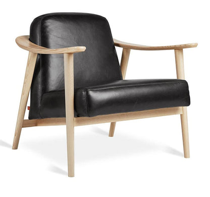 LSFH Unique Design Balticz Accent Chair Armchair with Solid Sagwan Wooden Frame Single Sofa Chair for Small Apartments, Living Room or Bedroom (Natural Finish, Black 1 Chair)