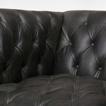 LSFH Unique Design Rollins Button Tufted Accent Chair Armchair with Solid Sagwan Wooden Legs Single Sofa Chair for Small Apartments, Living Room or Bedroom (Set of 2 Chairs, Black)