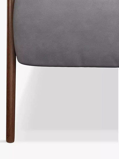 LSFH Unique Design True Innovations High Back Hendricks Leatherette Accent with Solid Sagwan Wooden Frame Single Sofa for Small Apartments, Living Room or Bedroom (Set of 2 Chairs, Grey)