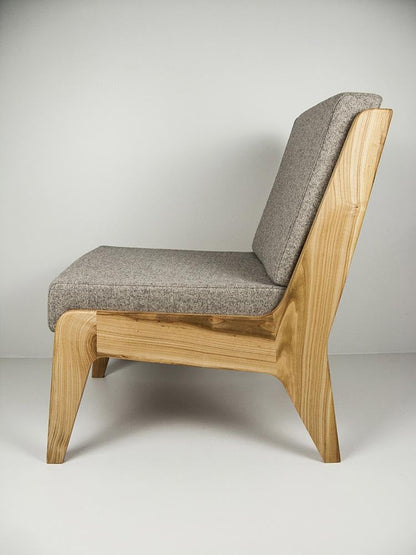LSFH Unique Design Fabric Upholstered Merisiez Accent Chair with Solid Sagwan Wooden Frame Single Sofa Chair for Small Apartments, Living Room or Bedroom (1 Chair, Grey)