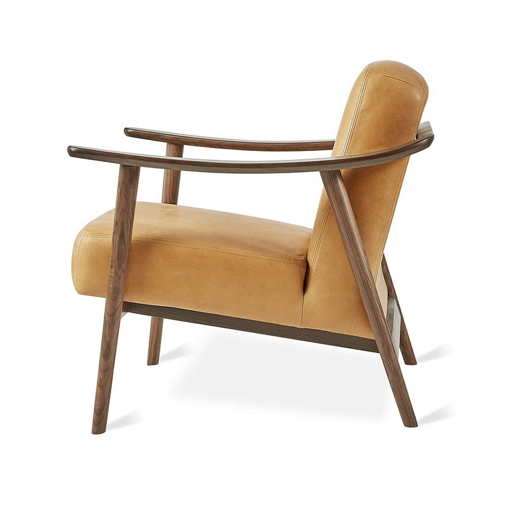 LSFH Unique Design Balticz Accent Chair Armchair with Solid Sagwan Wooden Frame Single Sofa Chair for Small Apartments, Living Room or Bedroom (Walnut Finish, Brown 1 Chair)
