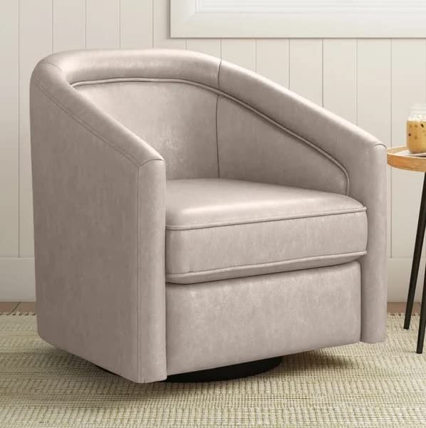 LSFH Unique Design True Innovations Kierste Wide Swivel 360 Degree Accent Chair Armchair Single Sofa Chair for Small Apartments, Living Room or Bedroom (Set of 2 Chairs, Beige)