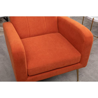 LSFH Unique Design True Innovations Florianaz Accent Chair, Armchair with Solid Sagwan Wooden Frame Single Sofa Chair for Small Apartments, Living Room or Bedroom (1 Chair, Orange)