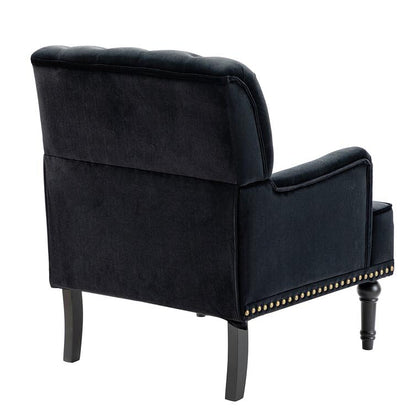 LSFH Unique Design True Innovations Jakuz Accent Chair, Armchair with Solid Sagwan Wooden Frame Single Sofa Chair for Small Apartments, Living Room or Bedroom (Set of 2 Chairs, Black)