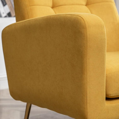 LSFH Unique Design True Innovations Florianaz Accent Chair, Armchair with Solid Sagwan Wooden Frame Single Sofa Chair for Small Apartments, Living Room or Bedroom (Set of 2 Chairs, Yellow)