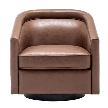 LSFH Unique Design True Innovations Kierste Wide Swivel 360 Degree Accent Chair Armchair Single Sofa Chair for Small Apartments, Living Room or Bedroom (Set of 2 Chairs, Brown)