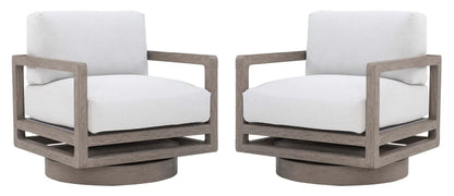 LSFH Unique Design True Innovations Swivel 360 Degree Accent Chair Armchair Single Sofa Chair for Small Apartments, Living Room or Bedroom (Set of 2 Chairs, Off-White)