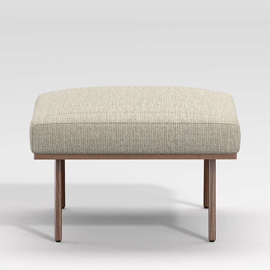 LSFH Unique Design Cavet Channel Tufted Fabric Accent Chair Armchair with Solid Sagwan Wooden Frame Single Sofa Chair for Small Apartments, Living Room or Bedroom (Chair with Ottoman, Beige)