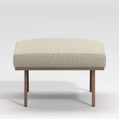 LSFH Unique Design Cavet Channel Tufted Fabric Accent Chair Armchair with Solid Sagwan Wooden Frame Single Sofa Chair for Small Apartments, Living Room or Bedroom (Chair with Ottoman, Beige)
