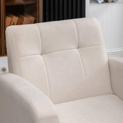 LSFH Unique Design True Innovations Florianaz Accent Chair, Armchair with Solid Sagwan Wooden Frame Single Sofa Chair for Small Apartments, Living Room or Bedroom (1 Chair, Beige)
